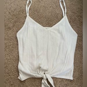 white cross tie tank